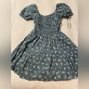 Hollister Green Smocked Ruffled Sundress